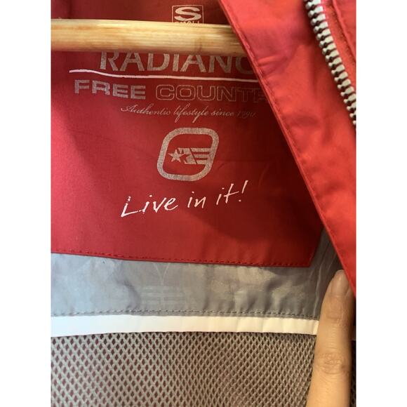 Free Country Women’s Windbreaker Jacket Radiance Hooded Red Size Large - Picture 8 of 13